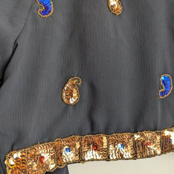 Divine Decadence Sequin Paisley blazer bolero - Picture 7 of 9